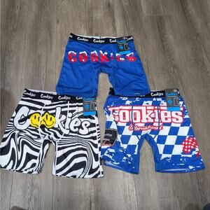Cookies SF Men's Boxer Briefs 3-Pack - Size Medium - Blue, Zebra, Race...